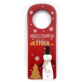 Nekupto Christmas wooden decoration tag Do not disturb I'm waiting for JESUS 22.5 x 8.7 cm