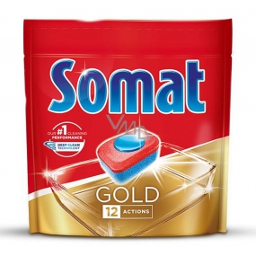 Somat Gold 12 Action Dishwasher Tablets, help remove even stubborn dirt without pre-washing 36 tablets Duopack