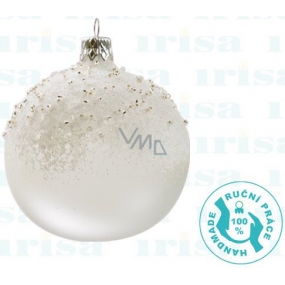 Irisa Glass flasks white, powdered, set of 7 cm 12 pieces