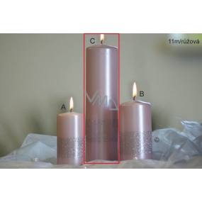 Lima Ribbon candle light pink cylinder 60 x 220 mm 1 piece