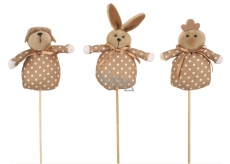 Animal cloth brown recess 9 cm + skewle 1 piece