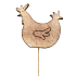Wooden hen 8 cm burnt white + wire