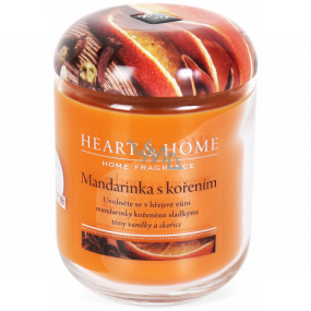 Heart & Home Tangerine with spices Soy scented candle medium burns up to 30 hours 115 g