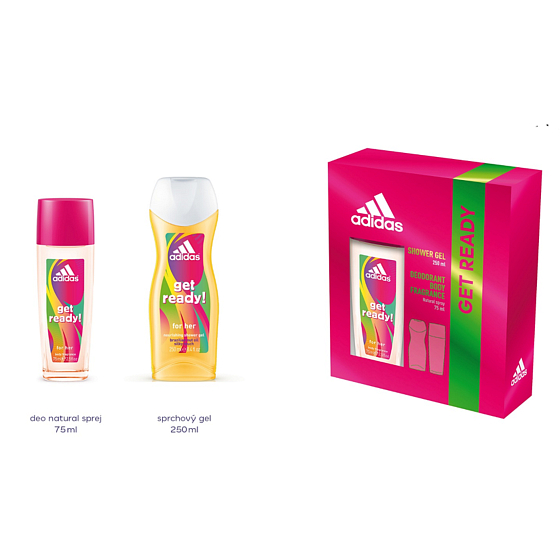 Adidas Get Ready! for Her perfumed deodorant glass 75 ml + shower gel 250 ml, cosmetic set for women