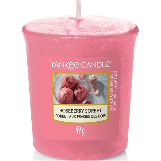 Yankee Candle Roseberry Sorbet - Pink Sorbet Scented Votive Candle 49 g
