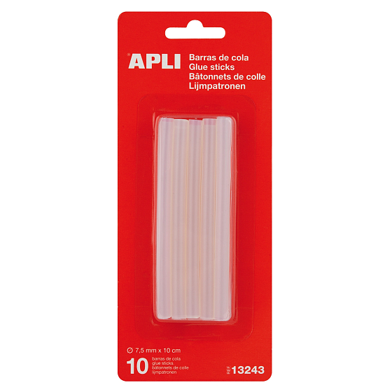Apli Hot Glue Sticks 7.5 mm x 10 cm, transparent, 10 pieces