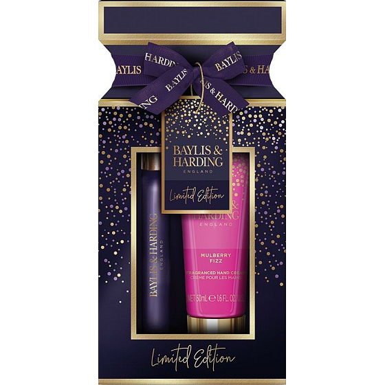 Baylis & Harding Mulberry Fizz hand cream 50 ml + perfumed roll-on 12 ml, gift set for women