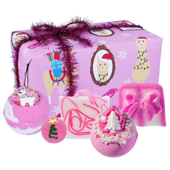 Bomb Cosmetics Fleece Navidad bath bomb 2 x 160 g + glycerin soap 2 x 100 g + butter ball, cosmetic set