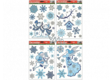 Ice window foil with silver glitter 28 x 22 cm mix of motifs