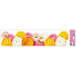 Window film without glue stripes flowers pink and yellow 64 x 15 cm