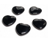Obsidian black Hmatka, healing gemstone in the shape of a heart natural stone 3 cm 1 piece, stone of salvation
