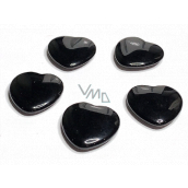 Obsidian black Hmatka, healing gemstone in the shape of a heart natural stone 3 cm 1 piece, stone of salvation