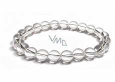 Crystal clear bracelet elastic natural stone, bead 8 mm / 16 - 17 cm, stone stones