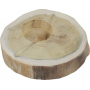 Wooden candle holder for tea light diameter approx. 10 cm without bark