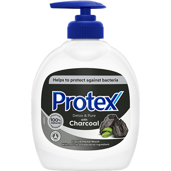 Protex Charcoal antibacterial liquid soap with pump 300 ml
