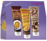 Dermacol Aroma Ritual Coffee Shot creamy shower gel 250 ml + Belgian Chocolate harmonizing shower gel 250 ml + Macadamia Truffle delicious shower gel 250 ml, cosmetic set for women