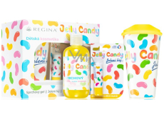 Regina Jelly Candy shower gel 250 ml + deer tallow with candy scent 4,5 g + cup with lid 400 ml, cosmetic set for children