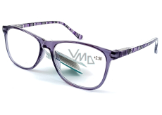 Berkeley Reading dioptric glasses +2,5 plastic purple, side frames purple black stripes 1 piece MC2223
