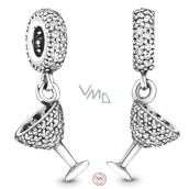 Charm Sterling Silver 925 Cocktail Glasses - Celebration Time, Anniversary Bracelet Pendant