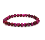 Tiger eye pink bracelet elastic natural stone, ball 6 mm / 16-17 cm, stone of the sun and earth, brings luck and wealth