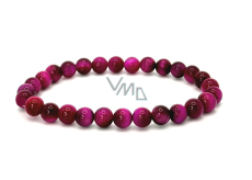 Tiger eye pink bracelet elastic natural stone, ball 6 mm / 16-17 cm, stone of the sun and earth, brings luck and wealth