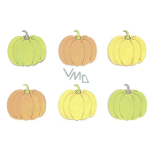 Wooden pumpkins with adhesive 3.5 cm 6 pieces