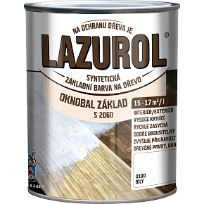 LAZUROL Oknobal base wood color S2060, white, 600 ml