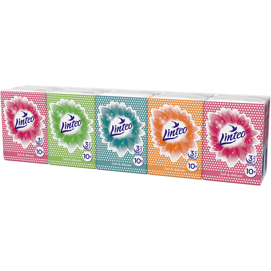 Linteo Mini paper handkerchiefs 3 ply 10 x 10 pieces