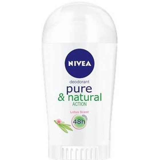 Nivea Pure & Natural Action Lotus Fragrance antiperspirant deodorant stick for women 40 ml