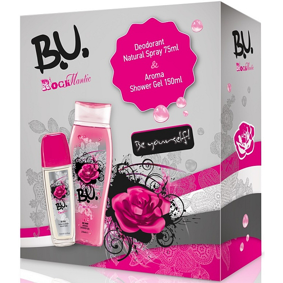 BU Rockmantic perfumed deodorant glass 75 ml + shower gel 250 ml, gift set for women