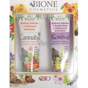 Bione Cosmetics Comfrey & Chestnut Herbal Balsam 300 ml + Cannabis Herbal Balsam with Horse Chestnut 300 ml, cosmetic set