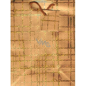 Nekupto Gift paper bag 23 x 18 x 10 cm Gold with squares 074 03 GM