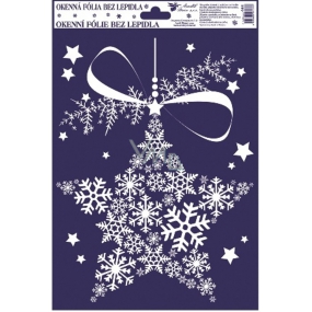 Window foil without glue with glitter, pictures of star flakes 30 x 20 cm