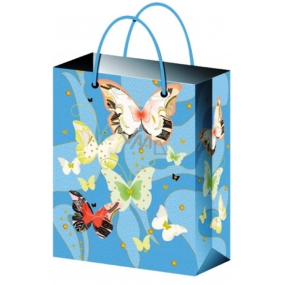 Angel Gift paper bag 15 x 12 x 5.5 cm light blue with bow ties