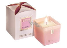 jFenzi Desso Mon Amie Sojová vonná svíčka s vůní parfému Hugo Boss Ma Vie Pour Femme Ručně vyrobena růžová 200 g