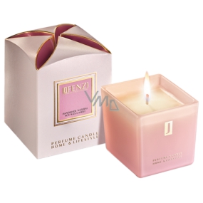 jFenzi Desso Mon Amie Soy scented candle with the scent of perfume Hugo Boss Ma Vie Pour Femme Handmade pink 200 g
