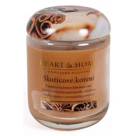 Heart & Home Cinnamon spices Large soy scented candle burns for up to 70 hours 310 g