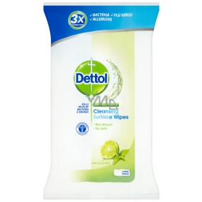 Dettol Lime and mint antibacterial wipes for surfaces 36 pieces