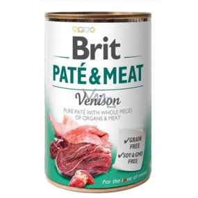 Brit Paté & Meat Venison with chicken pure meat paté Complete dog food 400 g