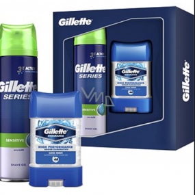 Gillette Clear antiperspirant deodorant gel 70 ml + Sensitive shaving gel 200 ml, cosmetic set for men