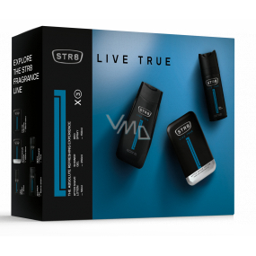 STR8 Live True aftershave 50 ml + deodorant spray 150 ml + shower gel 250 ml, cosmetic set