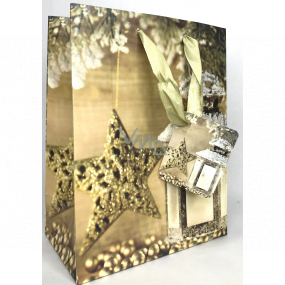 Epee Gift paper bag 18 x 22.5 x 9.7 cm Christmas Golden lantern and star 001 LUX medium