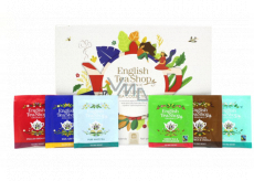 English Tea Shop Bio Luxusní kolekce Earl Grey + English Breakfast + Bílý čaj + Zelený čaj s granátovým jablkem + Rooibos, čokoláda a vanilka + Mátový čaj 48 kusů pyramidek čaje, 98 g