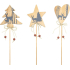 Printed wooden ornament 8 cm + skewers, various shapes