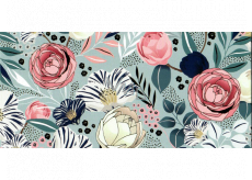 Albi Greeting card in envelope Floral with gold embossing 9 x 19 cm