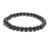 Shungite bracelet elastic natural stone, ball 6 mm / 16 - 17 cm, stone of life