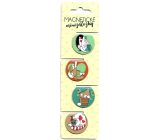 Albi Magnetic mini-folders Funny cats, diameter 3 cm 4 pieces