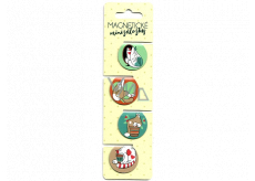 Albi Magnetic mini-folders Funny cats, diameter 3 cm 4 pieces
