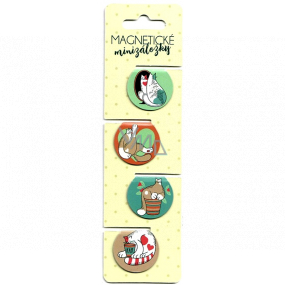 Albi Magnetic mini-folders Funny cats, diameter 3 cm 4 pieces