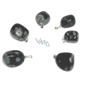 Obsidian flake Troml pendant natural stone, 2,2-3 cm, 1 piece, stone of salvation